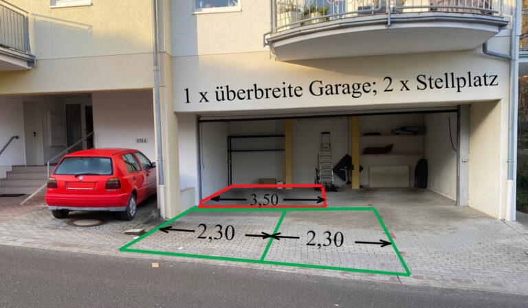 garagenplatz und 2 Stellplätze